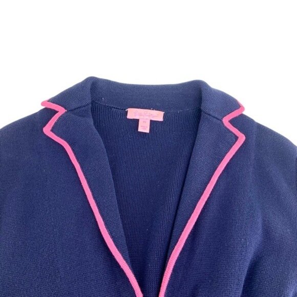 Lilly Pulitzer Blue Melissa Knit Sweater Blazer - Picture 5 of 6